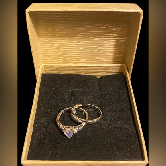 Pandora Sterling Silver Forever Promise Ring and Mystic Topaz Heart/CZ Ring - Picture 16 of 16